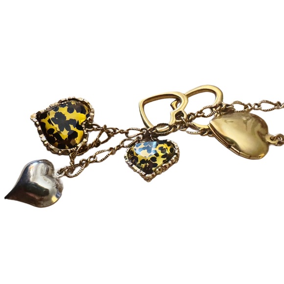 VTG - 90s Betsey Johnson - Hearts and Lockets Gold Tone Necklace - Picture 13 of 13